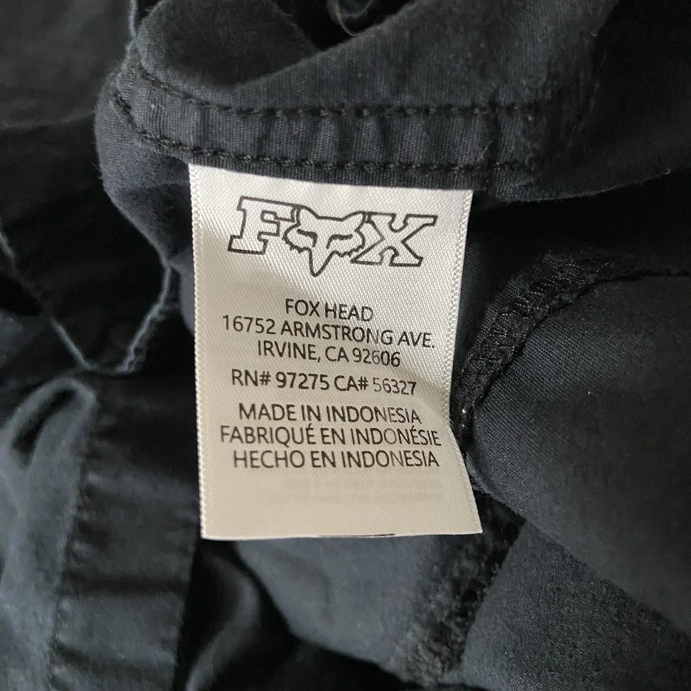 Fox Head Racing Shirt Mens Large Snap Buttons Short Sleeve Utility Pockets Biker